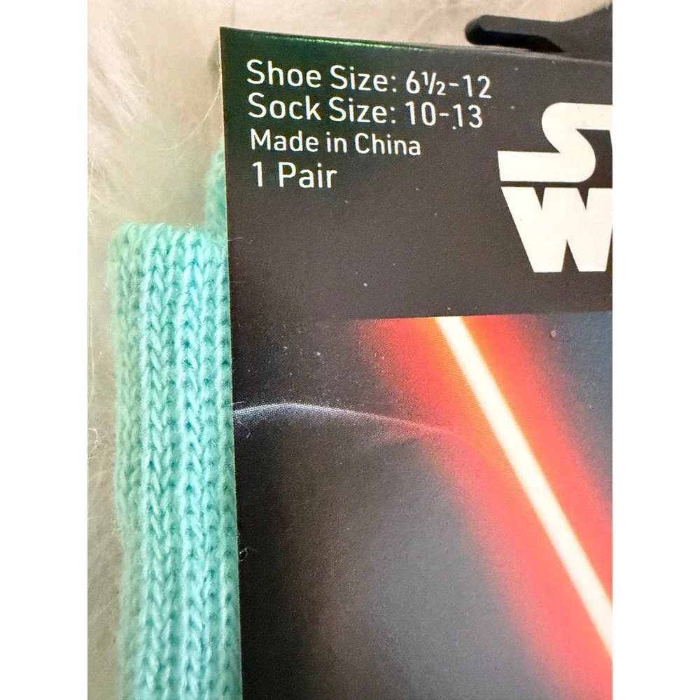 Star Wars Darth Vader Coffee Dark Side Aqua Blue Crew Socks Men 6.5-12 NEW